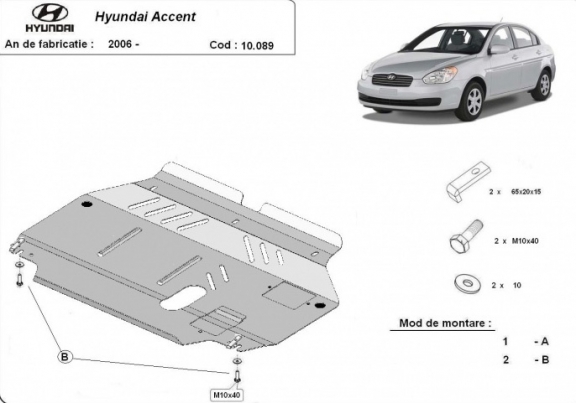 Piastra paramotore di acciaio Hyundai Accent