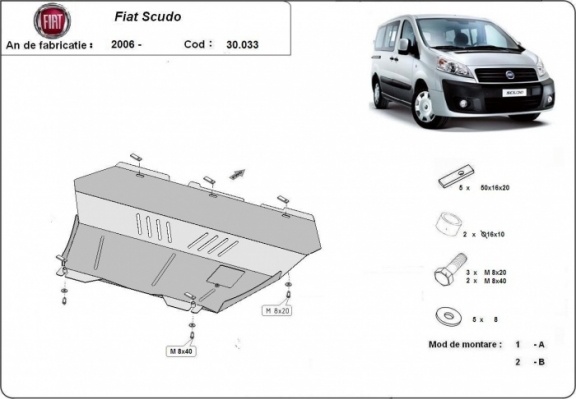 Piastra paramotore di acciaio Fiat Scudo