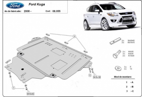 Piastra paramotore di acciaio Ford Kuga