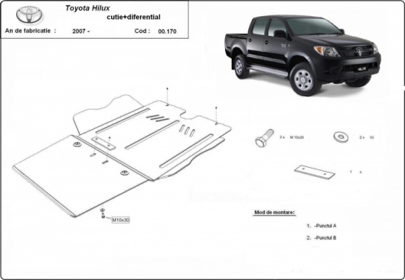 Protezione di acciaio per il differenziale  Toyota Hilux