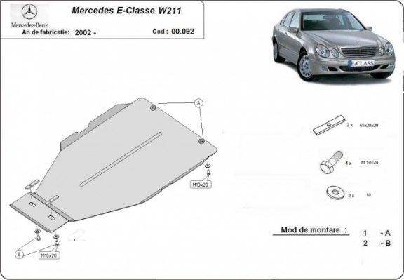 Protezione di acciaio per il cambio Mercedes E-Clasee W211