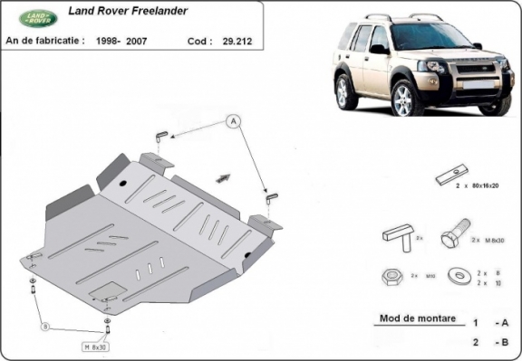 Piastra paramotore di acciaio Land Rover Freelander 1