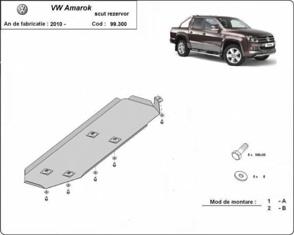Protezione di acciaio per il serbatoio Volkswagen Amarok