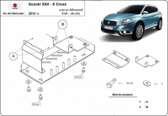Protezione di acciaio per il differenziale  Suzuki S-Cross - 4WD
