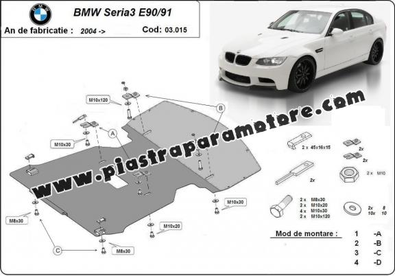 Piastra paramotore di acciaio BMW Seria 3 E90/91/92