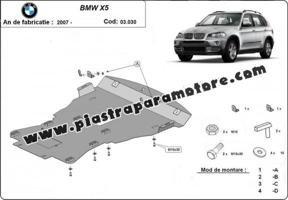 Piastra paramotore di acciaio BMW X5 E70