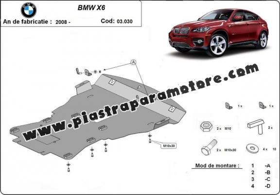 Piastra paramotore di acciaio BMW X6 E71