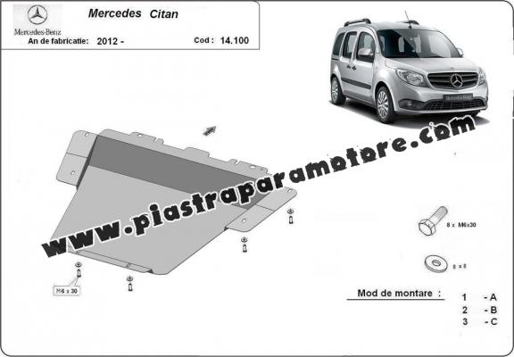 Piastra paramotore di acciaio Mercedes Citan W415