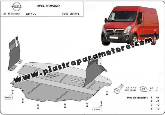 Piastra paramotore di acciaio Opel Movano B 