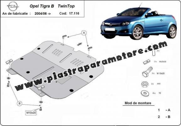 Piastra paramotore di acciaio Opel Tigra B 