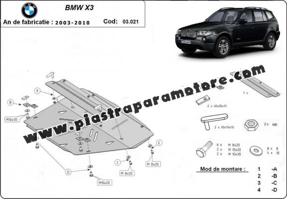 Protezione di acciaio per il radiatore BMW X3 E83
