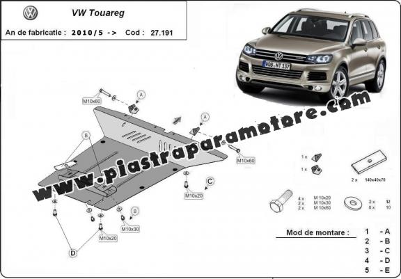 Piastra paramotore di acciaio VW Touareg 7P