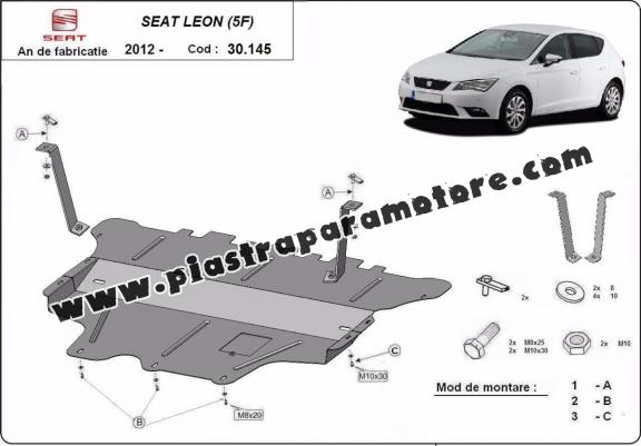 Piastra paramotore di acciaio Seat Leon Mk3