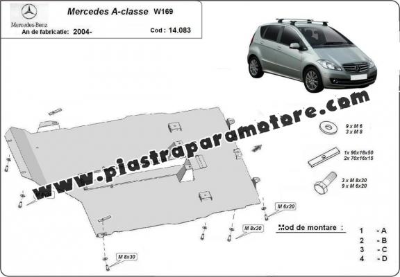 Piastra paramotore di acciaio Mercedes A-Class W169