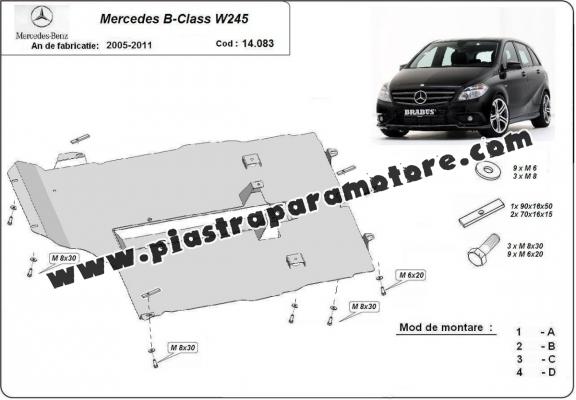 Piastra paramotore di acciaio Mercedes B-Class W245