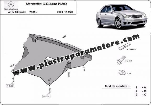 Piastra paramotore di acciaio Mercedes C-Class W203