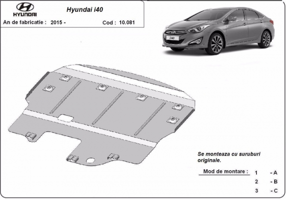 Piastra paramotore di acciaio Hyundai i40