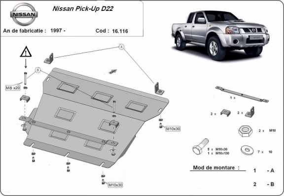 Piastra paramotore di acciaio Nissan Pick Up