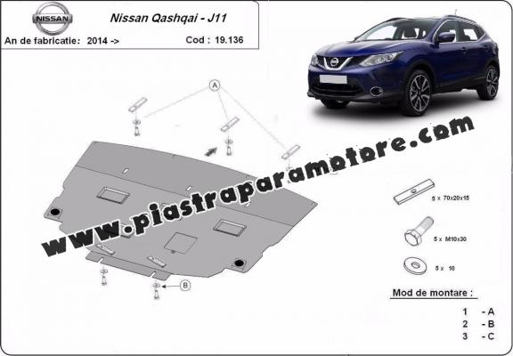 Piastra paramotore di acciaio Nissan Qashqai J11