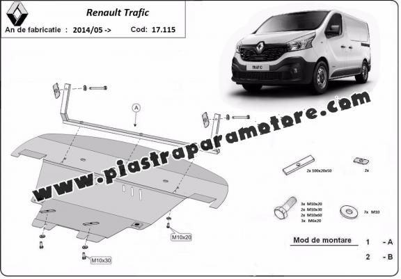 Piastra paramotore di acciaio Renault Trafic 3 