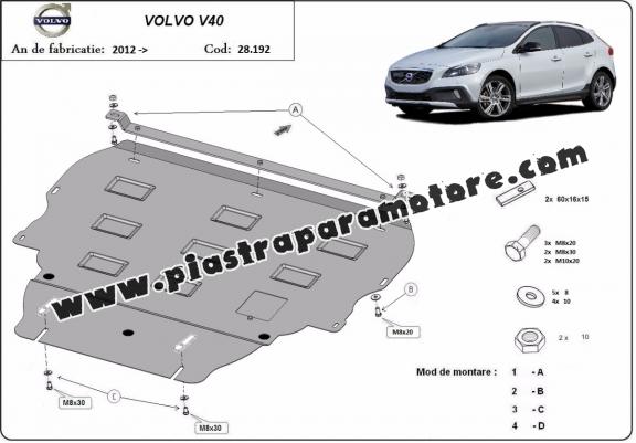 Piastra paramotore di acciaio Volvo V40
