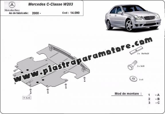 Piastra paramotore di acciaio Mercedes C-Classe W203