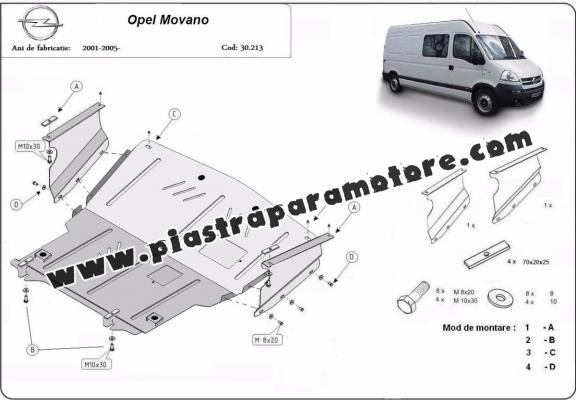 Piastra paramotore di acciaio Opel Movano A 