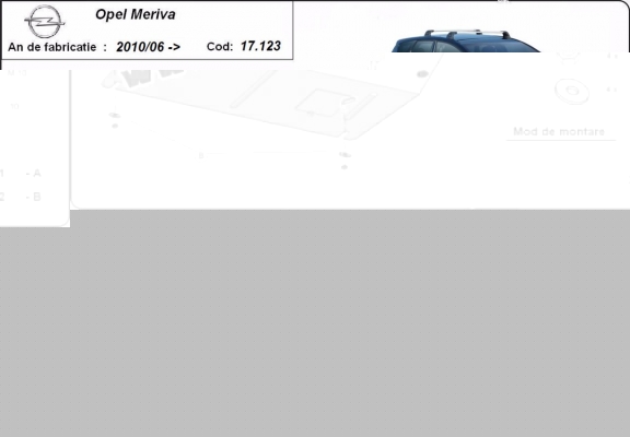Piastra paramotore di acciaio Opel Meriva B 