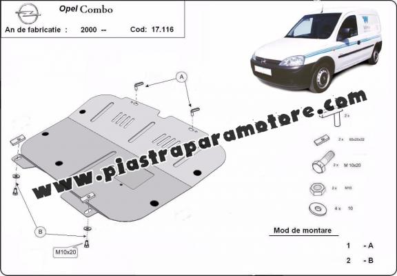 Piastra paramotore di acciaio Opel Combo C 