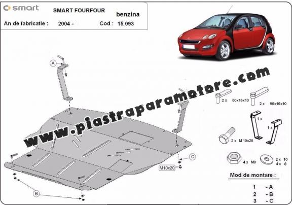 Piastra paramotore di acciaio Smart ForFour petrol