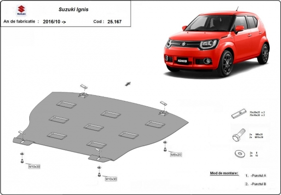 Piastra paramotore di acciaio Suzuki Ignis