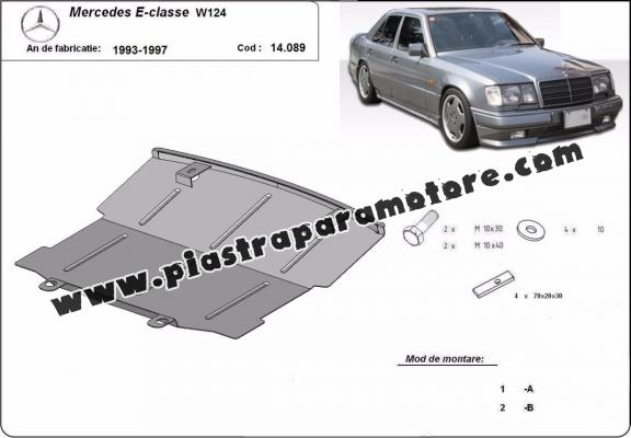 Piastra paramotore di acciaio Mercedes E-Classe W124 