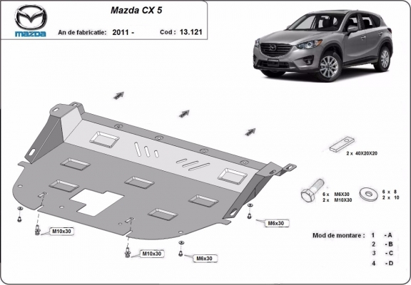 Piastra paramotore di acciaio Mazda CX5