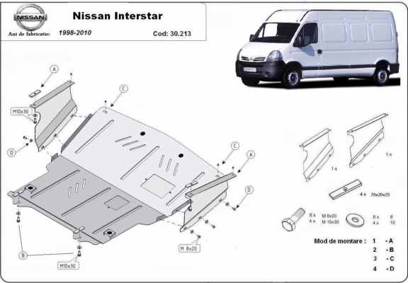 Piastra paramotore di acciaio Nissan Interstar