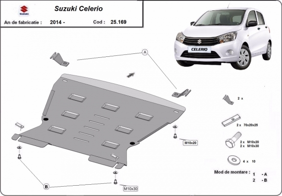 Piastra paramotore di acciaio Suzuki Celerio