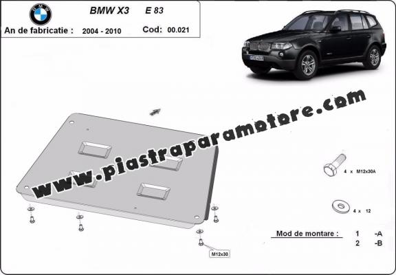 Piastra paramotore di acciaio BMW X3 E83