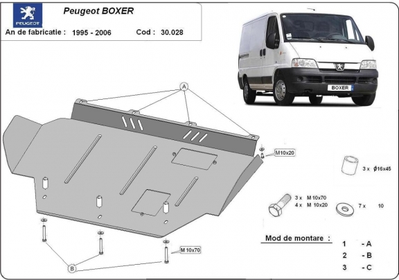 Piastra paramotore di acciaio Peugeot Boxer