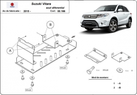 Protezione di acciaio per il differenziale  Suzuki Vitara
