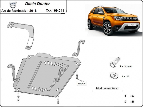 Protezione di acciaio per il serbatoio Dacia Duster