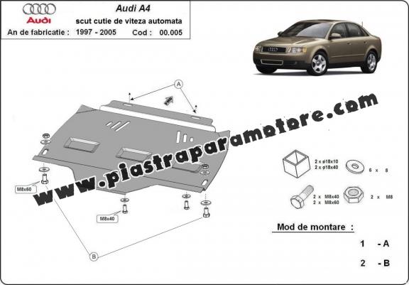 Protezione di acciaio per il cambio Audi A4  B6 - Automatico