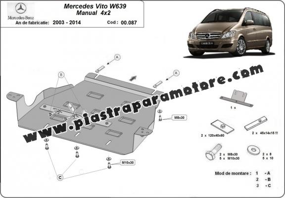 Protezione di acciaio per il cambio Mercedes Viano W639 - 2.2 D 4x2