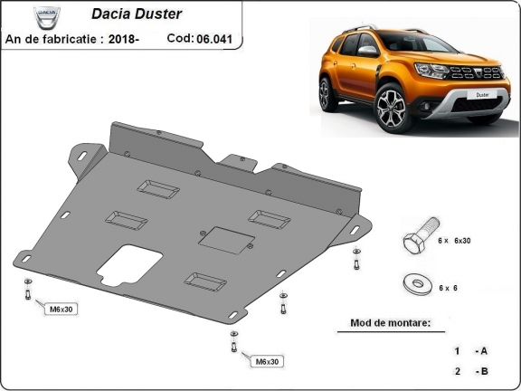 Piastra paramotore di acciaio Dacia Duster
