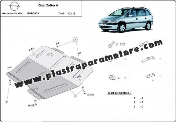 Piastra paramotore di acciaio Opel Zafira A 
