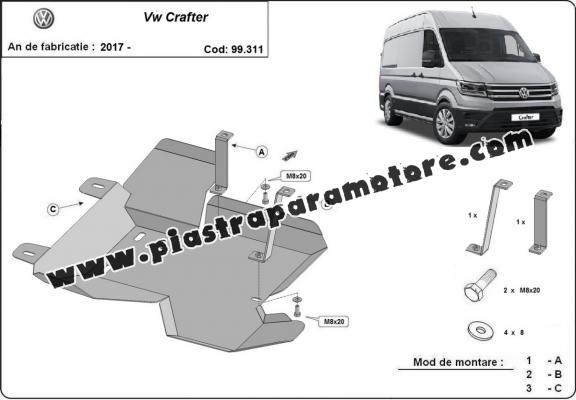 Protezione di acciaio per il AdBlue Volkswagen Crafter / 18 L