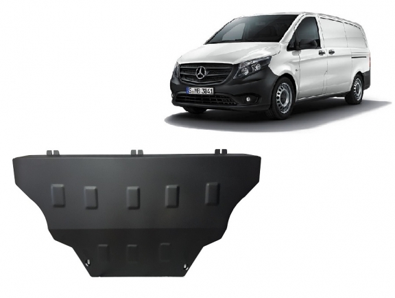 Piastra paramotore di acciaio Mercedes Vito W447, 4x2, 1.6 D