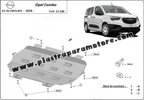 Piastra paramotore di acciaio Opel Combo E 