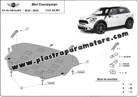 Piastra paramotore di acciaio Mini Countryman R60