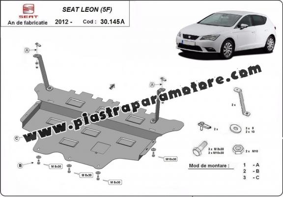 Piastra paramotore di acciaio Seat Leon Mk3 - Cambio automatico