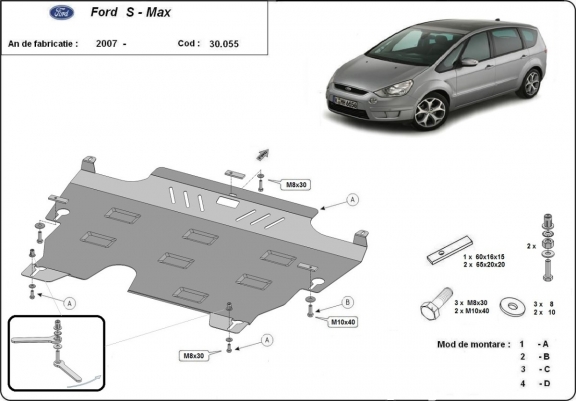 Piastra paramotore di acciaio Ford S-Max