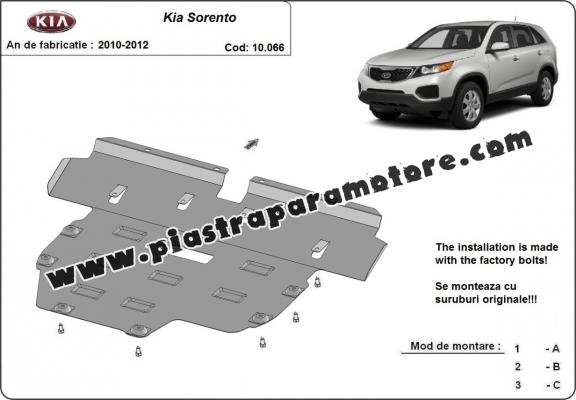 Piastra paramotore di acciaio Kia Sorento XM (Pre-facelift)